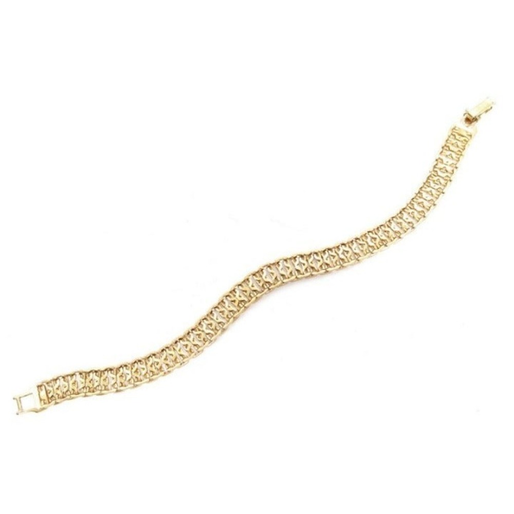 NAPIER VINTAGE DESIGNER SIGNED GOLD PLATED 8MM FANCY LINK BRACELET 7-3/8"